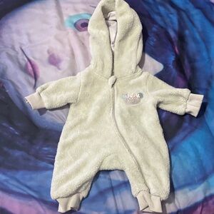 Tahari Cream Hooded Baby Footie